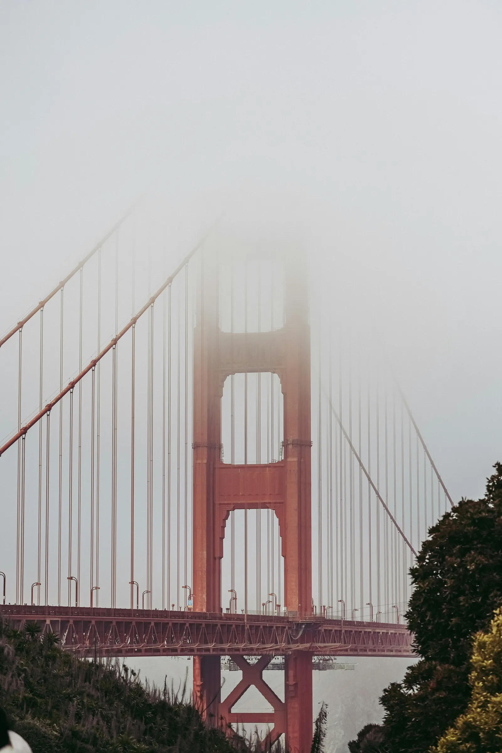 Golden gate bridge in fog